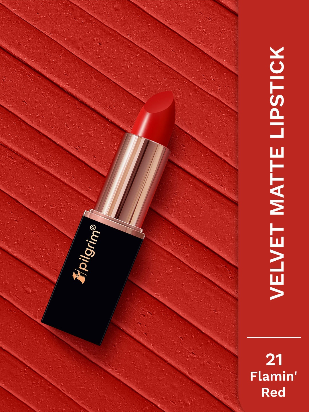 

Pilgrim Matte Bullet Intense Colour Transferproof & Smudgeproof Lipstick - Flamin' Red 21