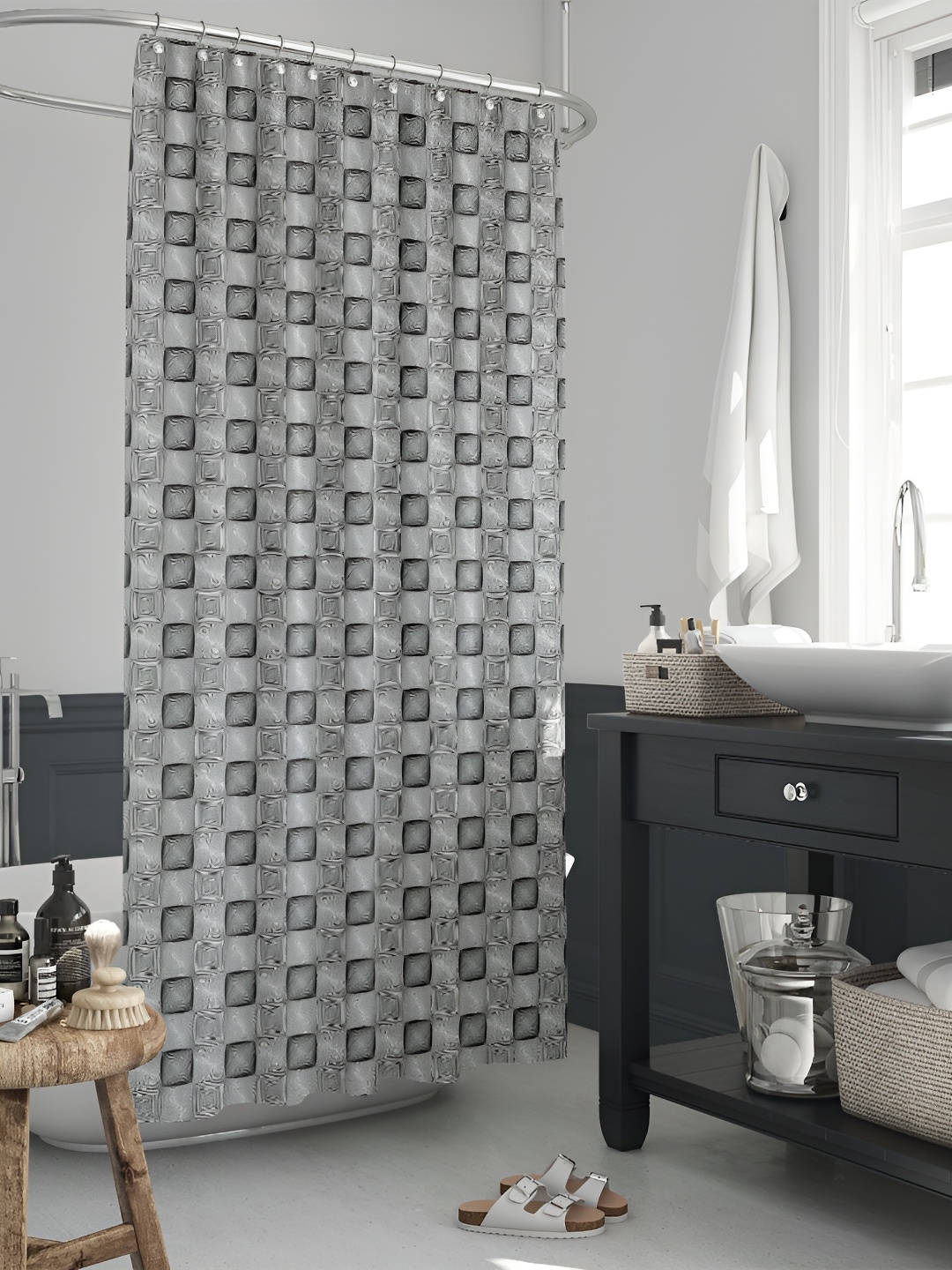 

ArtzFolio Black & White Printed Waterproof Shower Curtains
