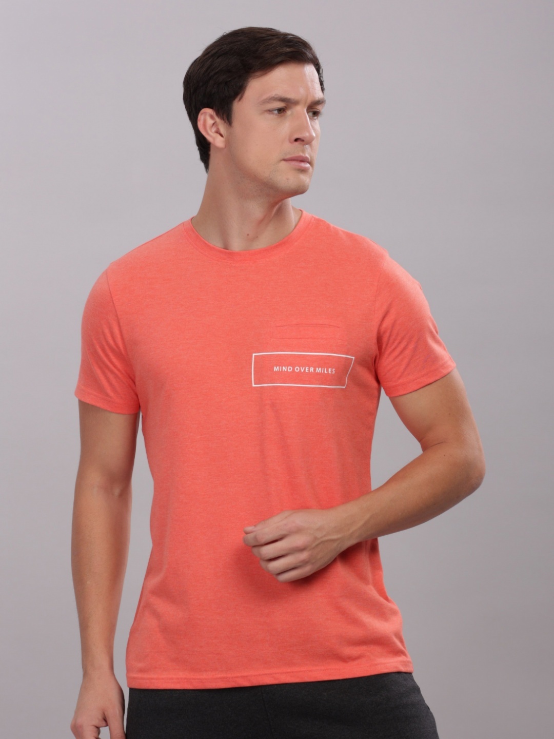 

Domin8 Men Super Stylish Organic Cotton T Shirt With Chest Pocket, Orange