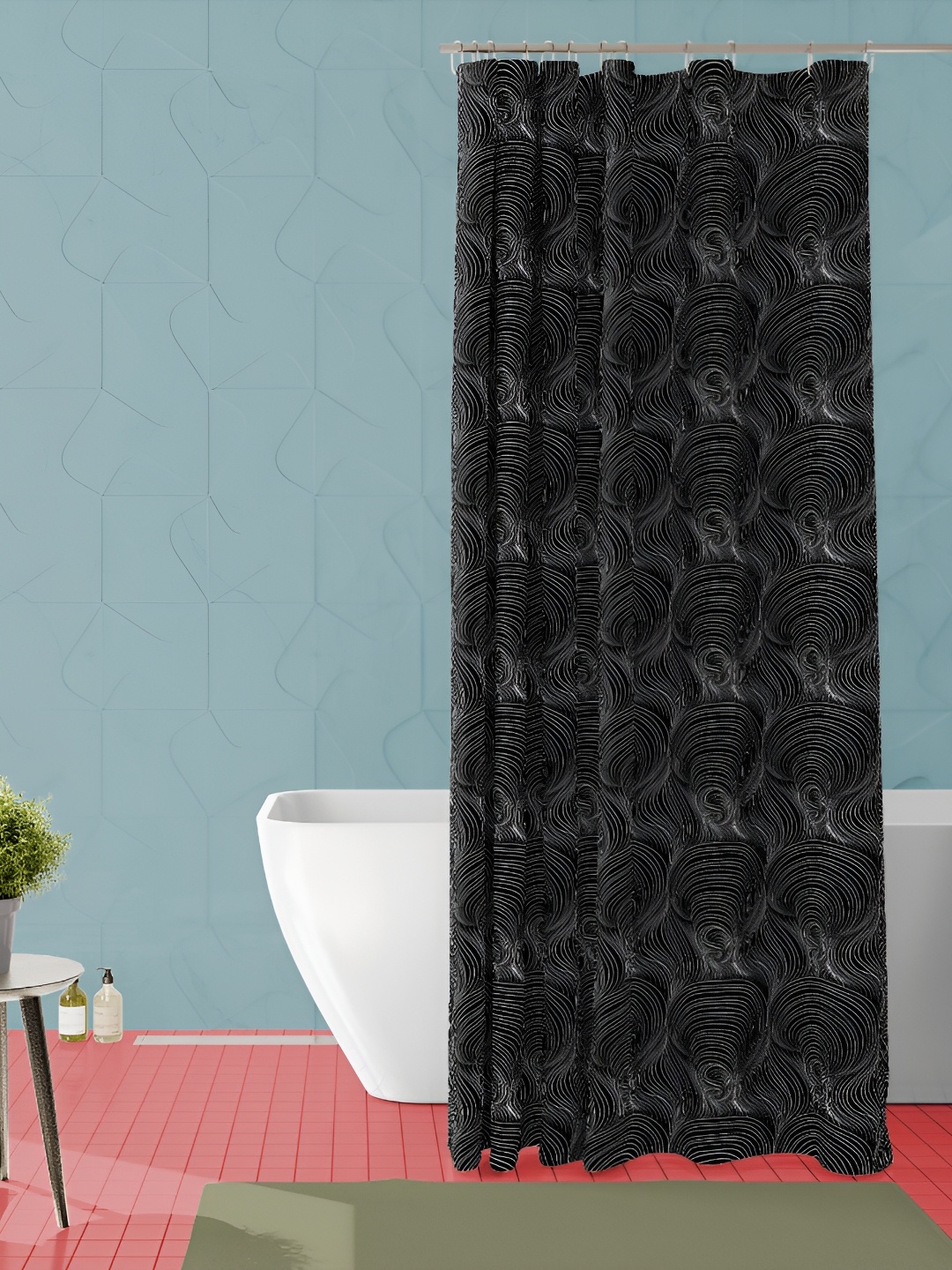 

ArtzFolio Black Abstract Printed Waterproof Shower Curtain