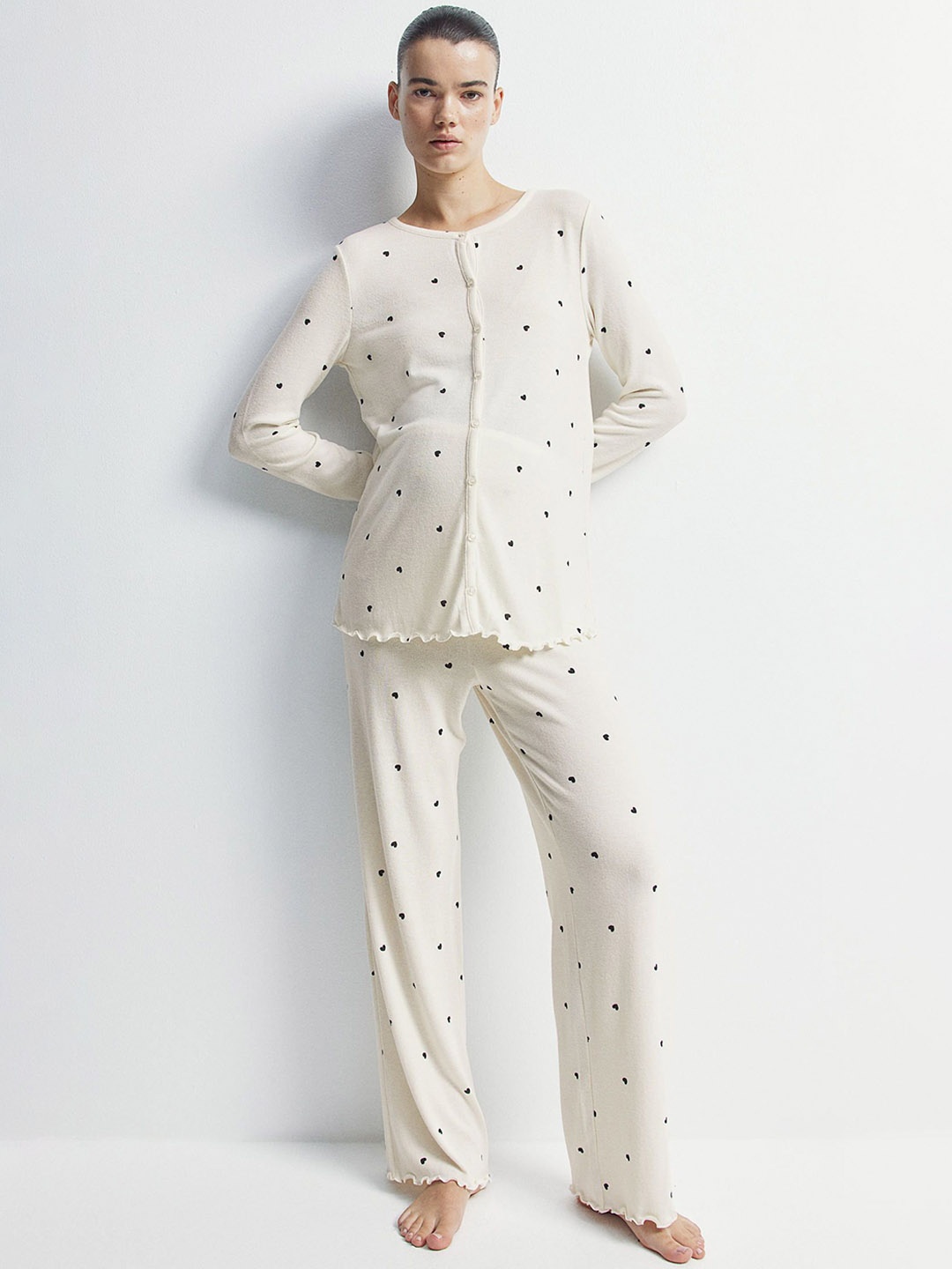 

H&M MAMA Jersey Pyjamas, White