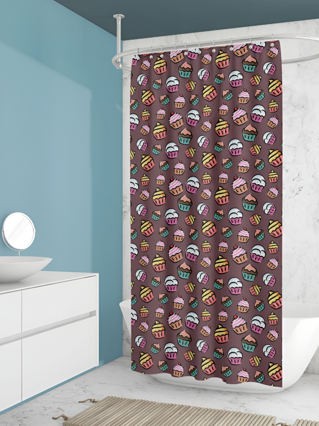 

ArtzFolio Brown & Green Printed Waterproof Shower Curtain