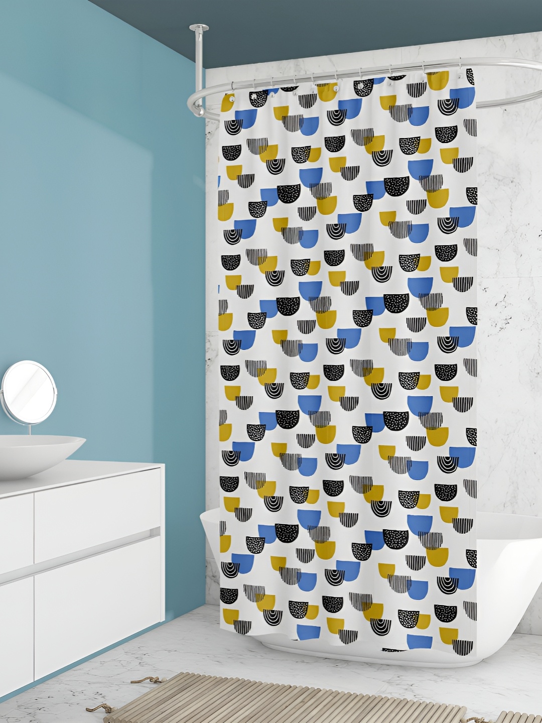 

ArtzFolio Single Piece Waterproof Polyester Shower Curtain, Multi
