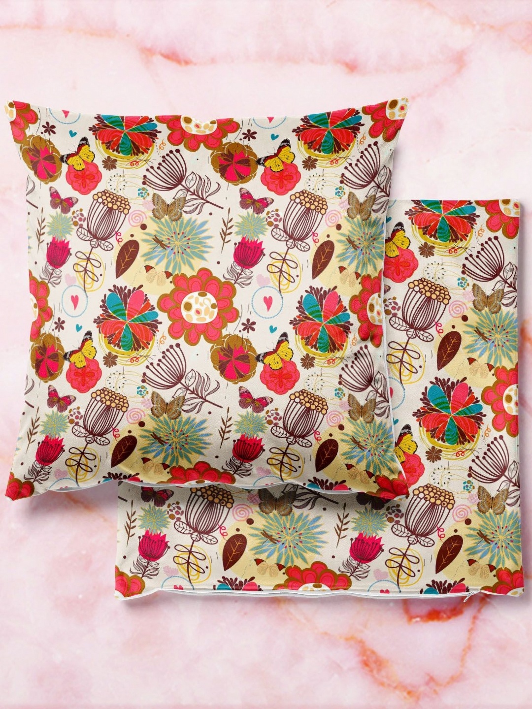 

ArtzFolio Multicoloured Set of 2 Square Cushion Covers, Multi