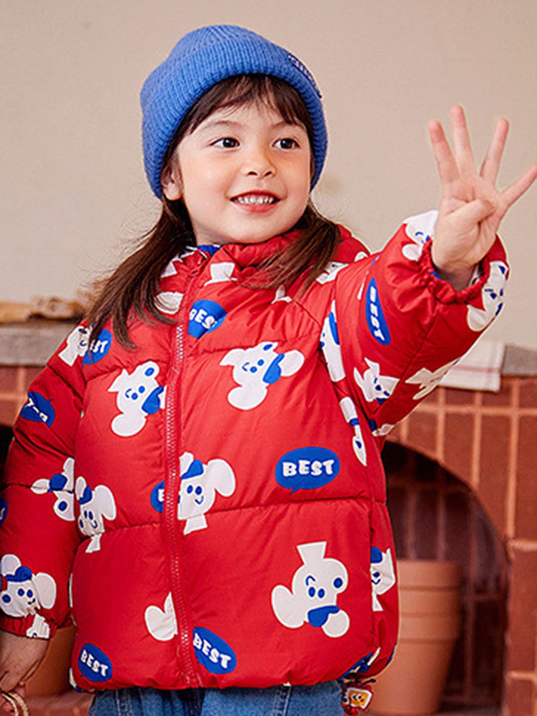

LULU & SKY Unisex Kids without Bomber with Patchwork Jacket, Red