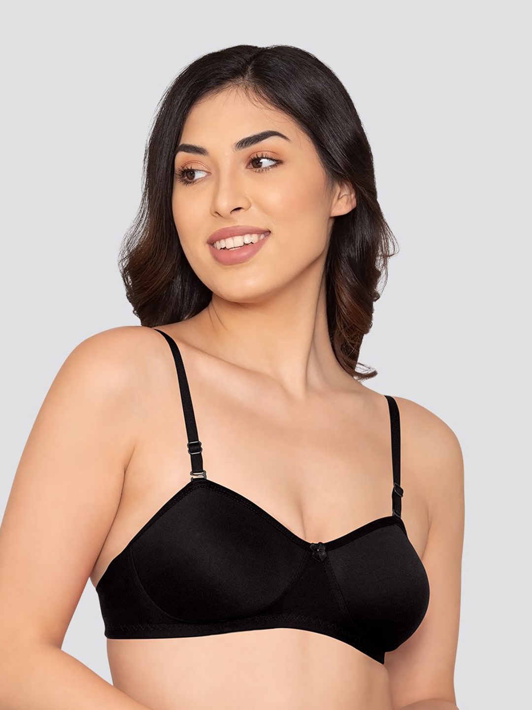 

K LINGERIE Women Half Coverage Non Padded Balconette Bra, Black