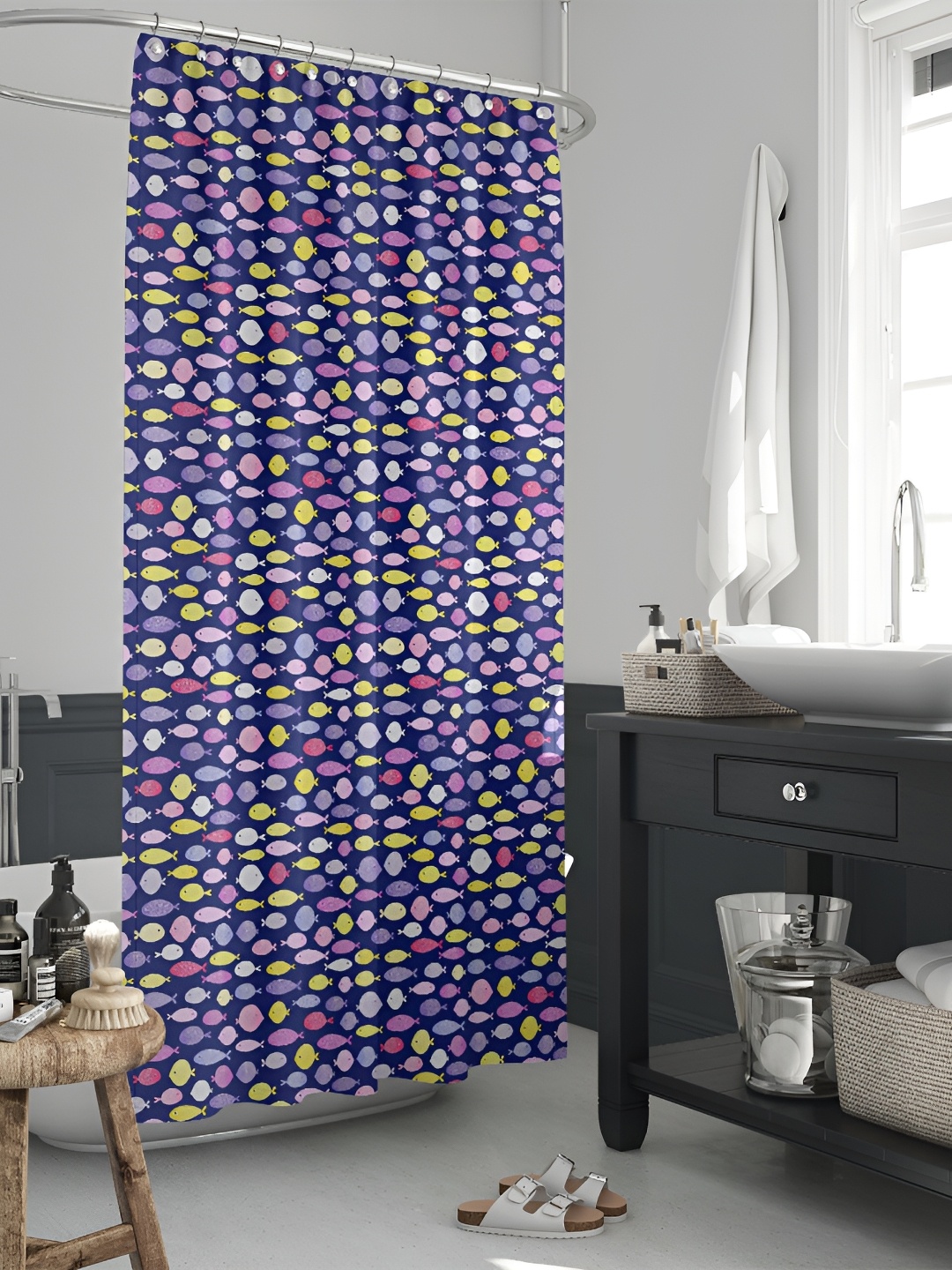 

ArtzFolio Single Piece Waterproof Polyester Shower Curtain, Multi