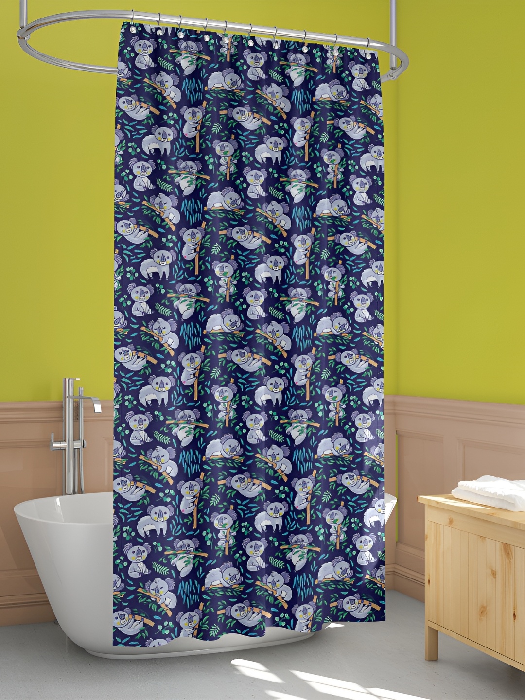 

ArtzFolio Blue & Grey Printed Shower Curtains