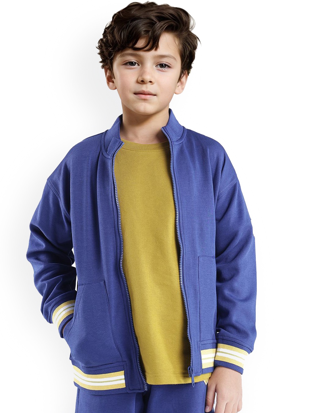 

Rare Ones Boys Zipper Applique Jacket, Blue