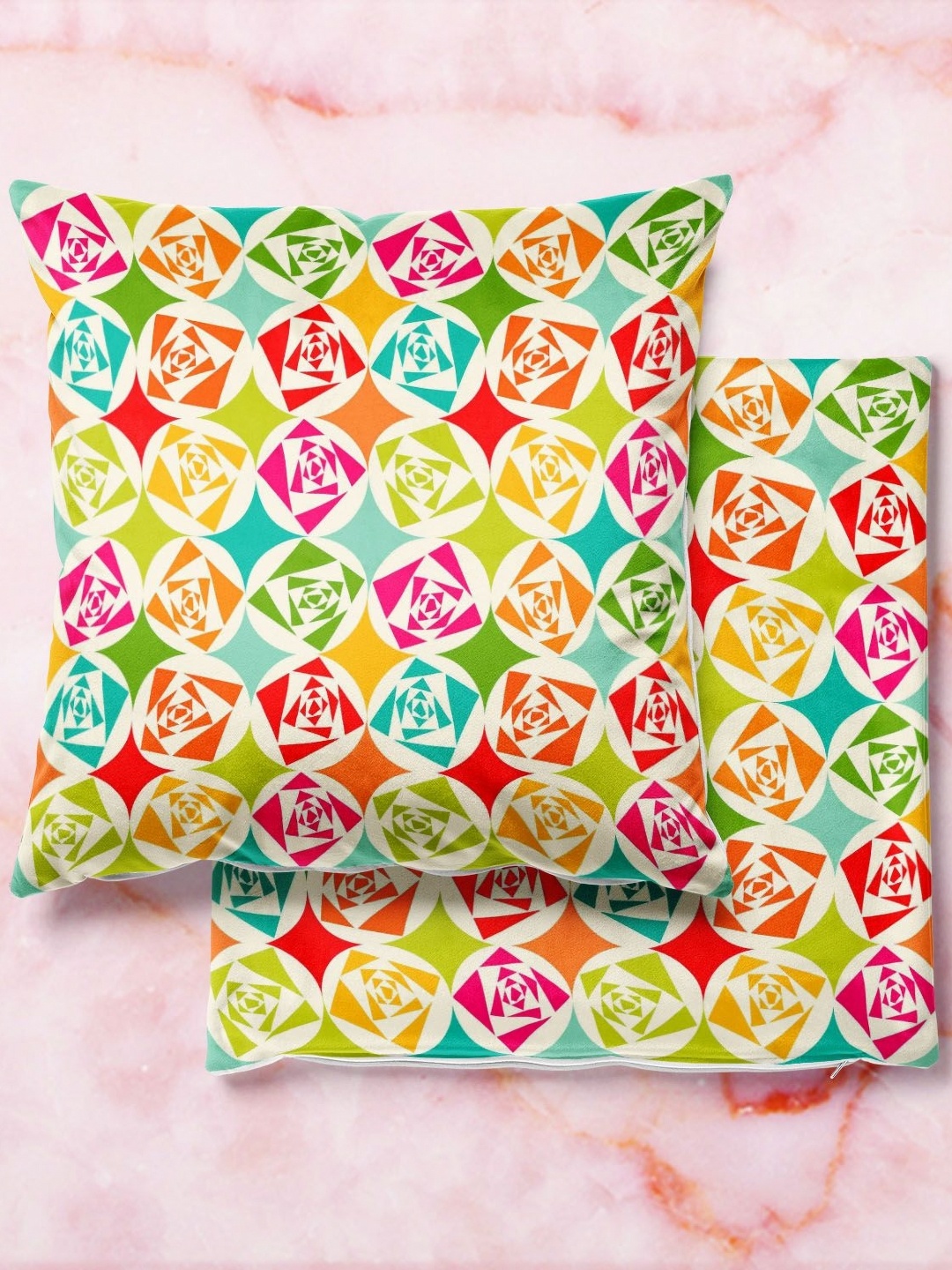 

ArtzFolio Multicoloured Set of 2 Velvet Square Cushion Covers, Multi