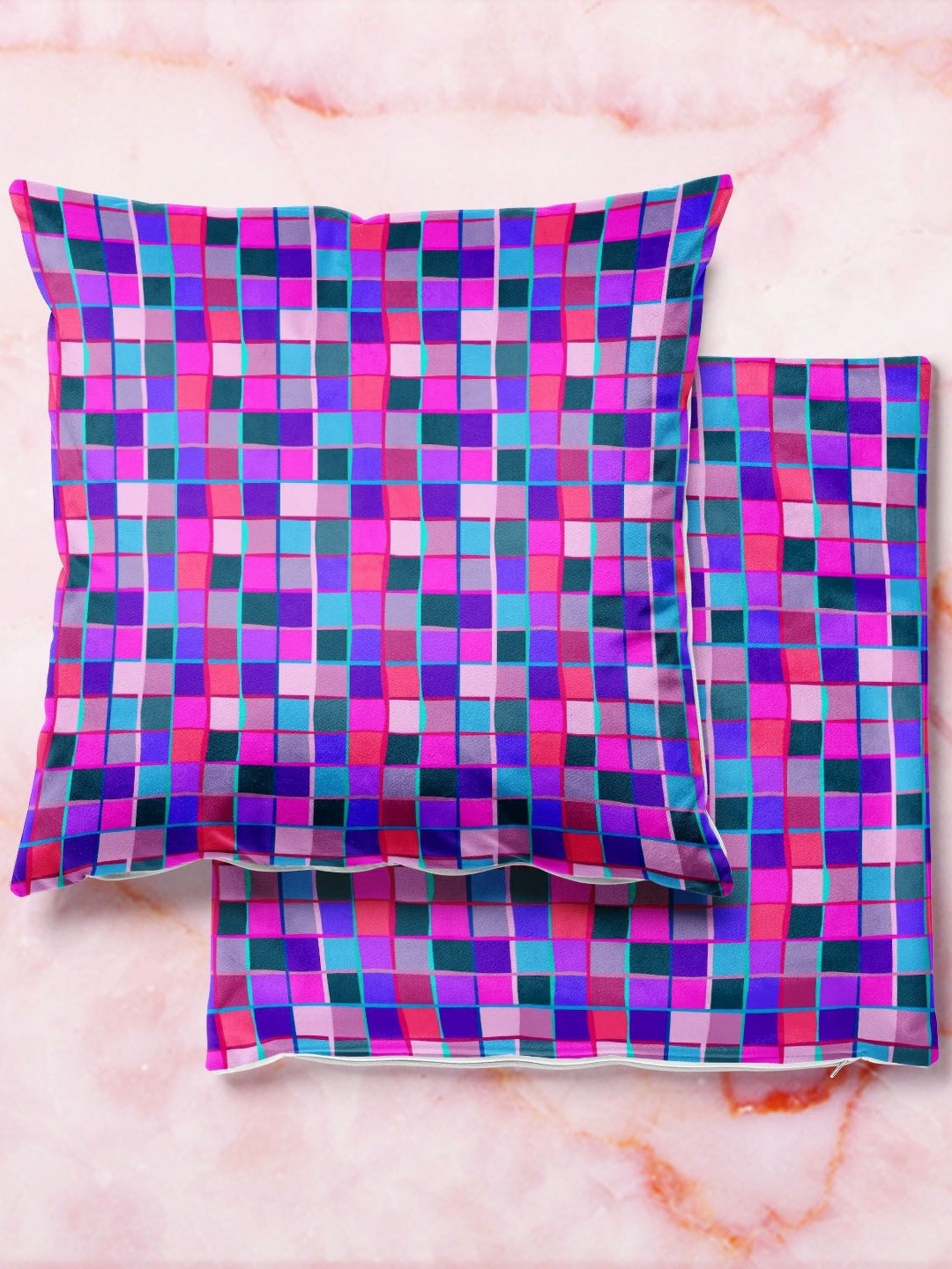 

ArtzFolio Multicoloured Set of 2 Velvet Square Cushion Covers, Multi