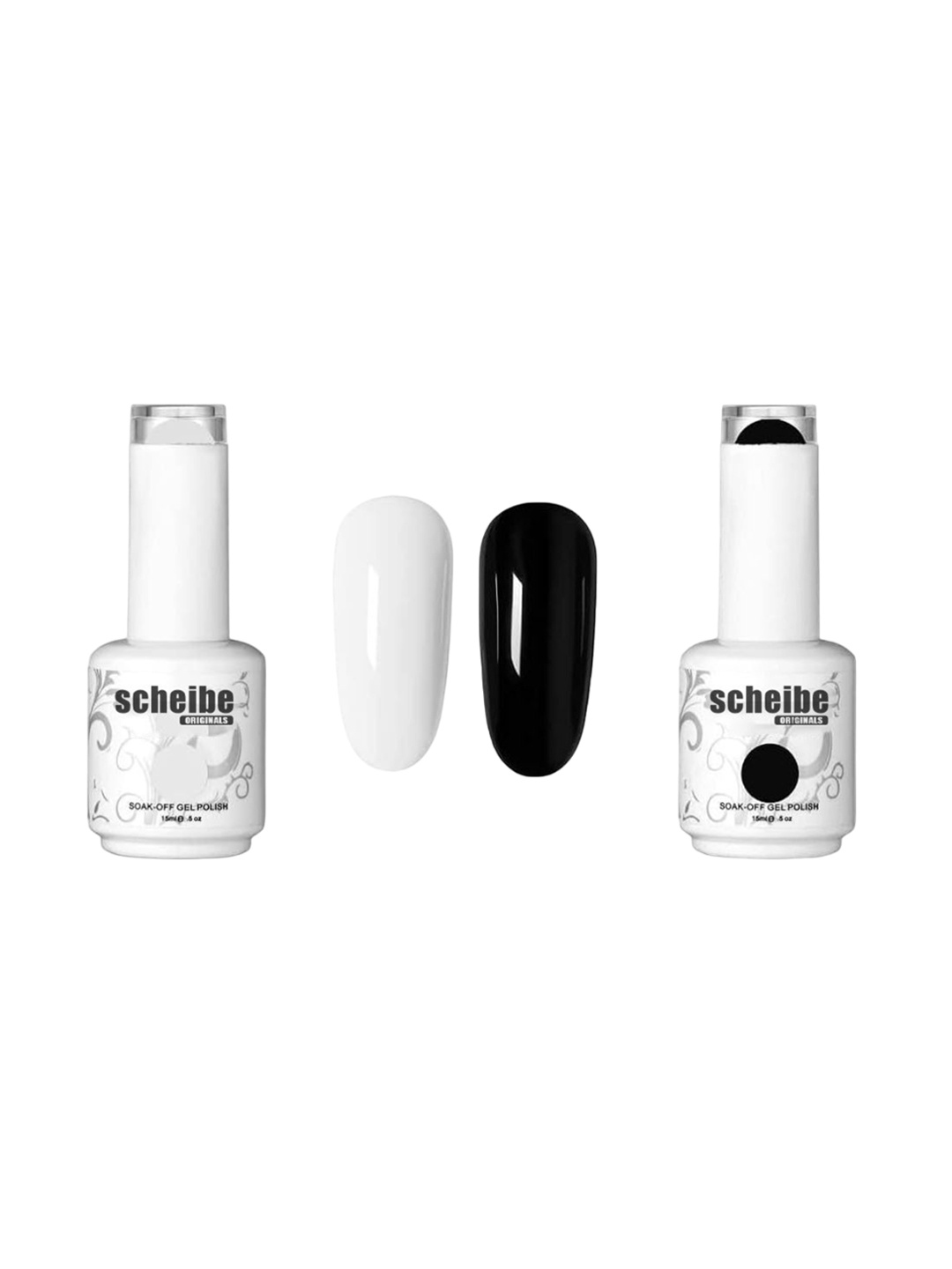 

Scheibe Set Of 2 Soak Off Gel Nail Polish - 15 ml Each - Black - White