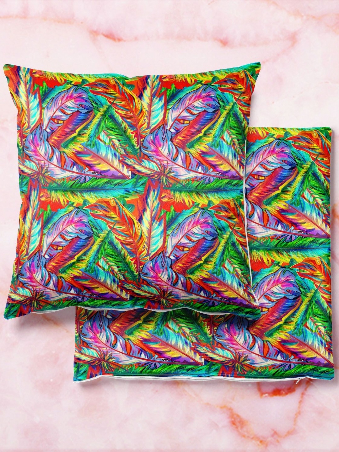 

ArtzFolio Multicoloured Set of 2 Velvet Square Cushion Covers, Multi