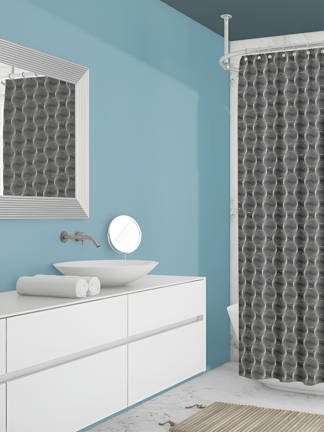 

ArtzFolio Black & White Printed Waterproof Shower Curtain