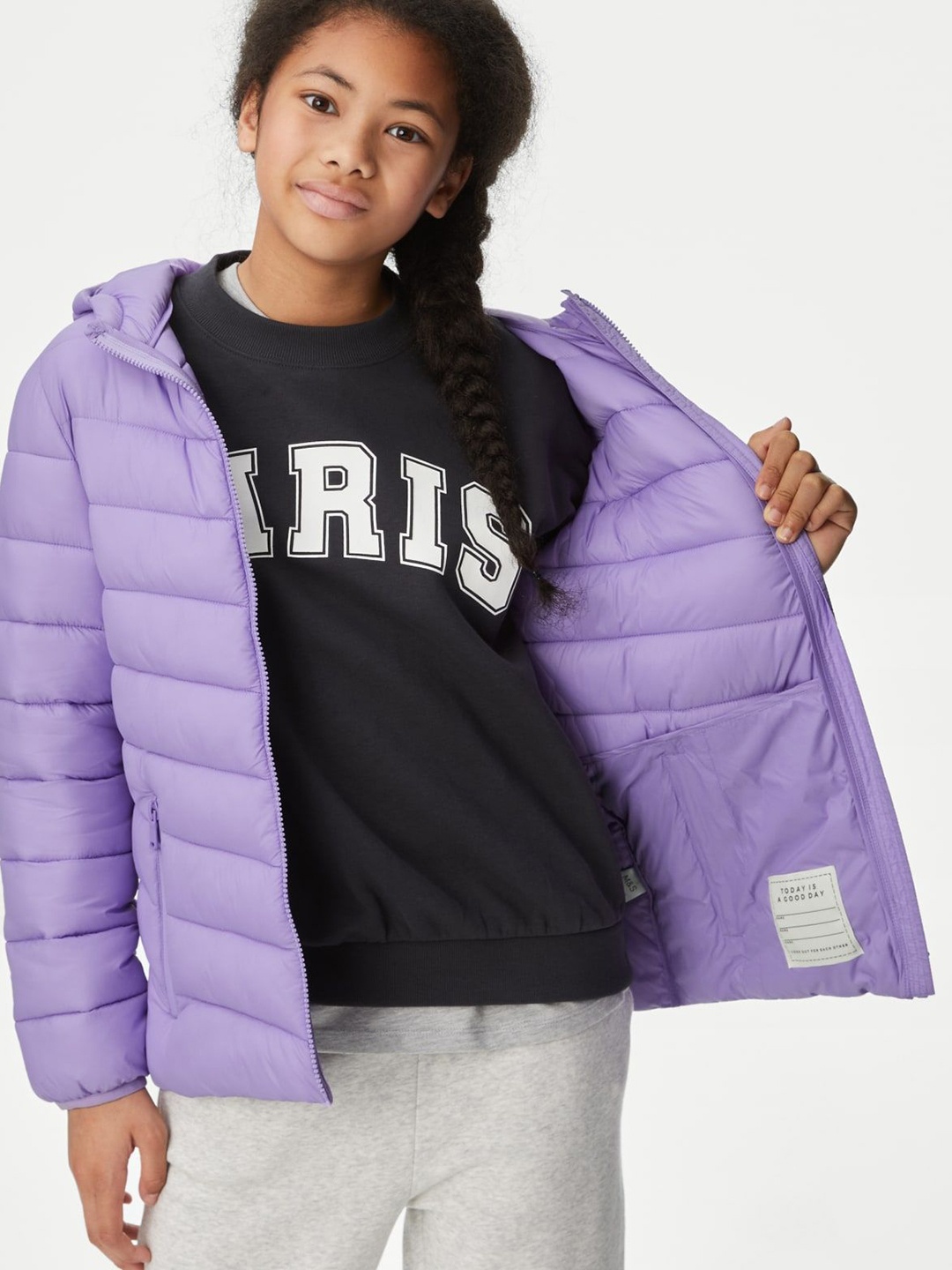 

Marks & Spencer Girls Nylon Puffer Jacket, Purple