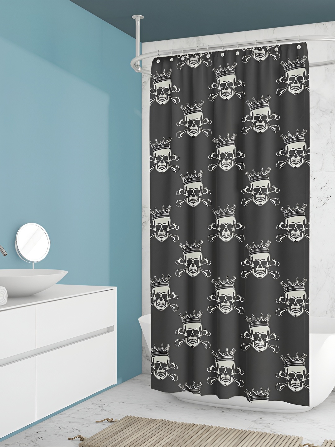 

ArtzFolio Black & White Printed Waterproof Shower Curtain