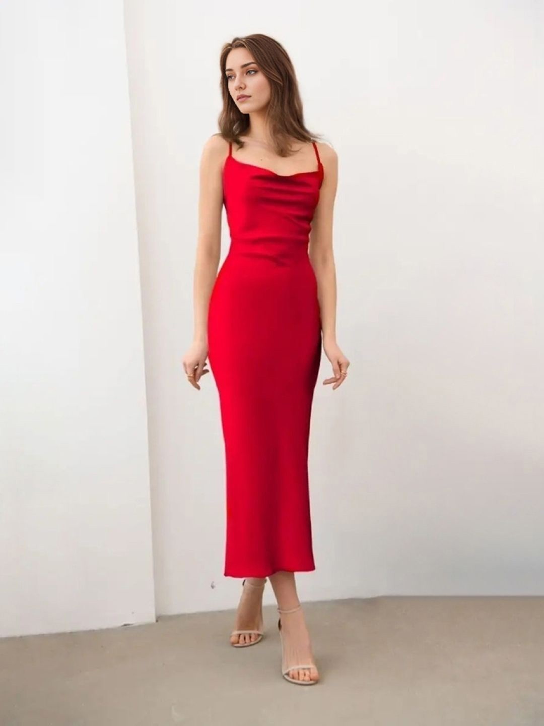 

StyleCast Women Bodycon Midi Dress, Red