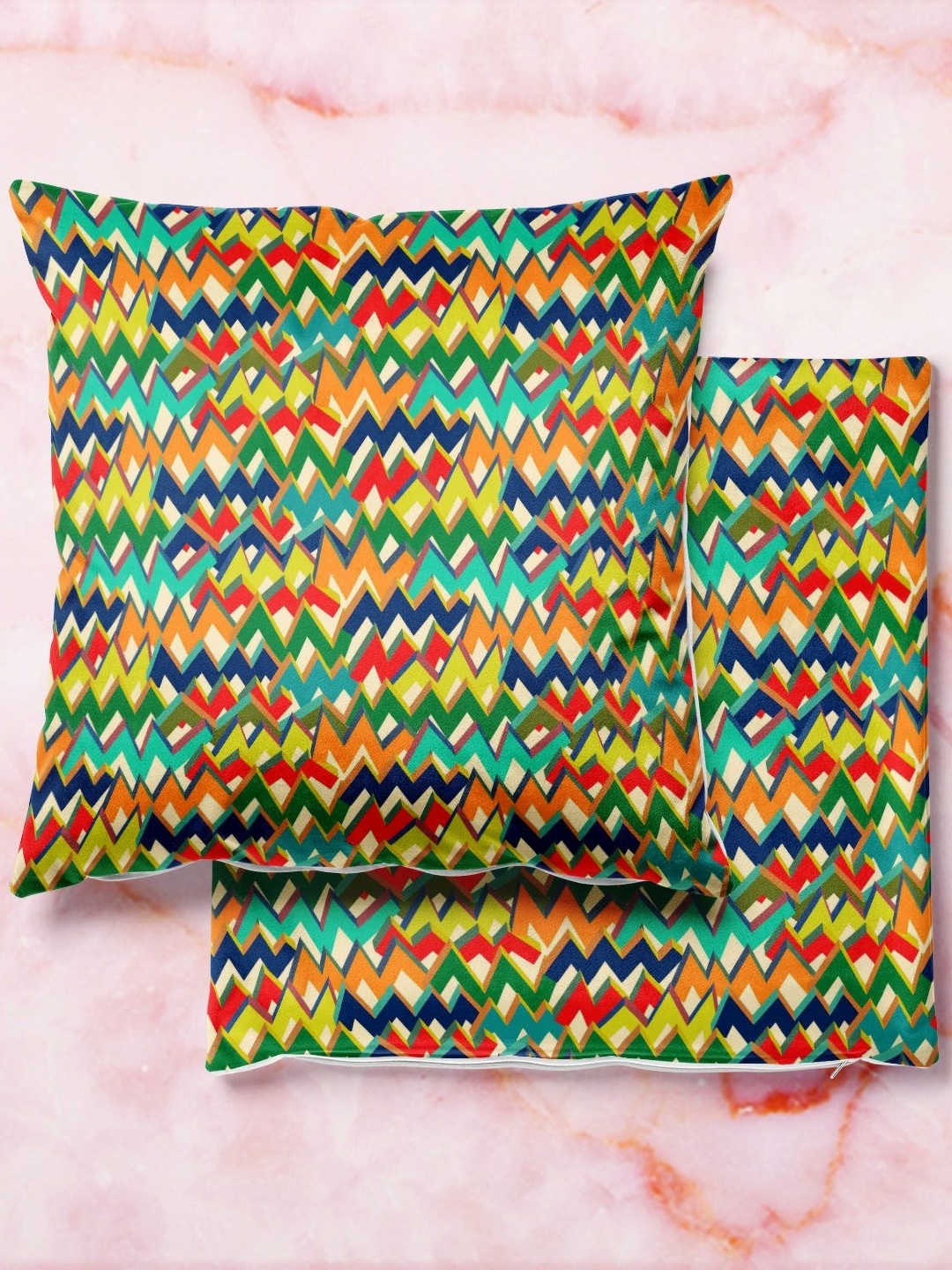 

ArtzFolio Multicoloured Set of 2 Velvet Square Cushion Covers, Multi