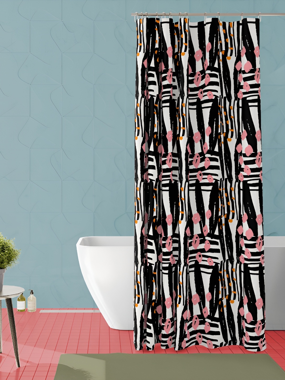 

ArtzFolio Black & White Printed Waterproof Shower Curtain