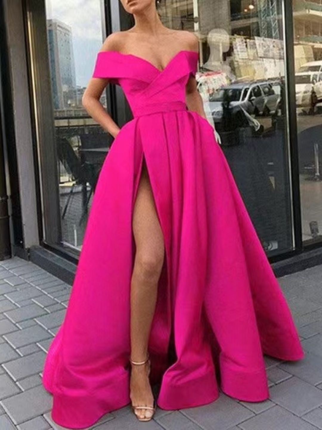 

StyleCast Women Off-Shoulder Wrap Maxi Dress, Pink