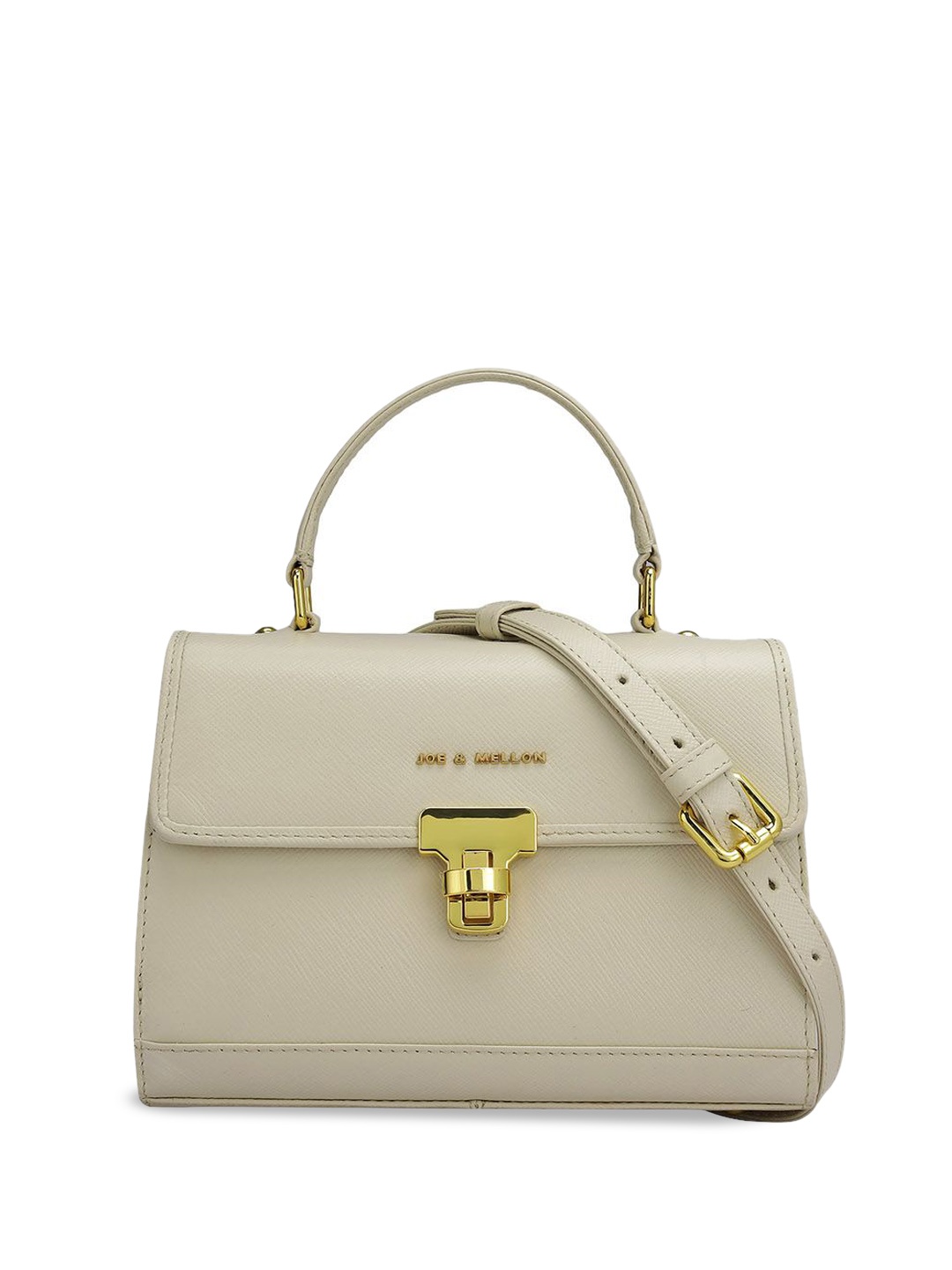 

Joe & Mellon Textured Leather Satchel, White