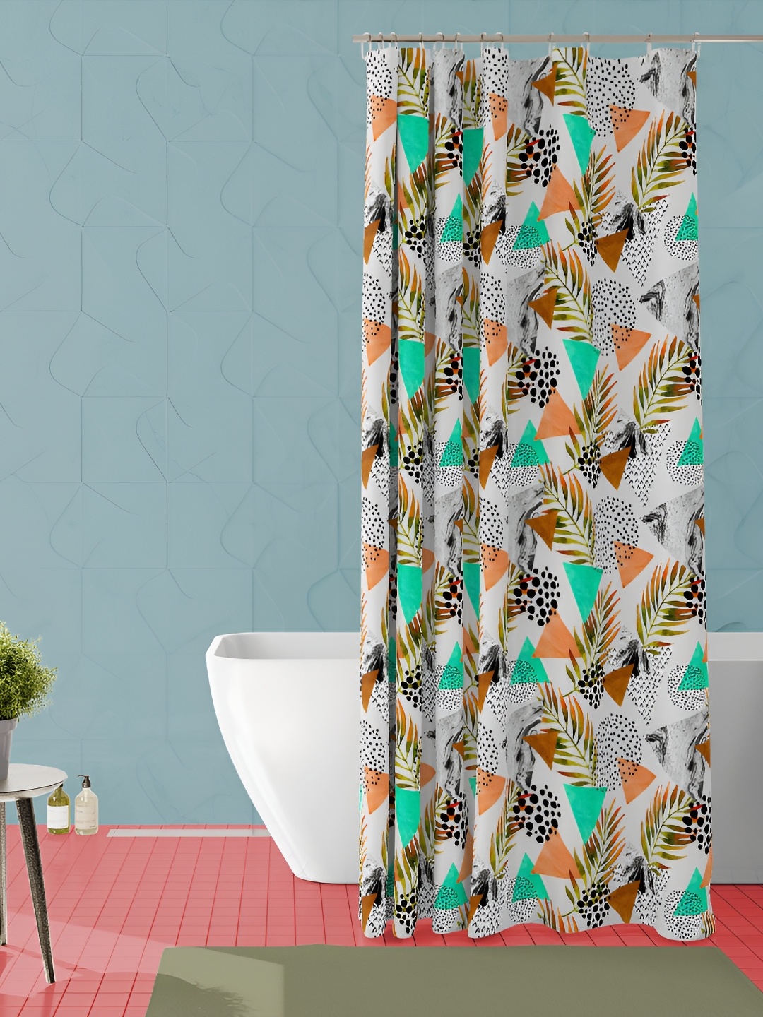 

ArtzFolio Grey & Grey Printed Waterproof Shower Curtain