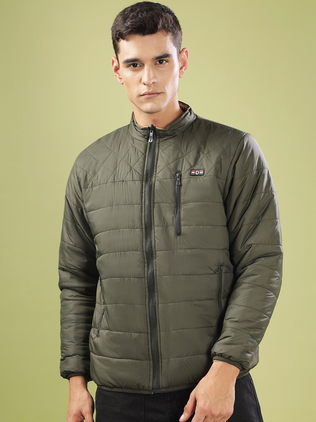 

Dollar Men Lightweight Bomber Jacket, Green