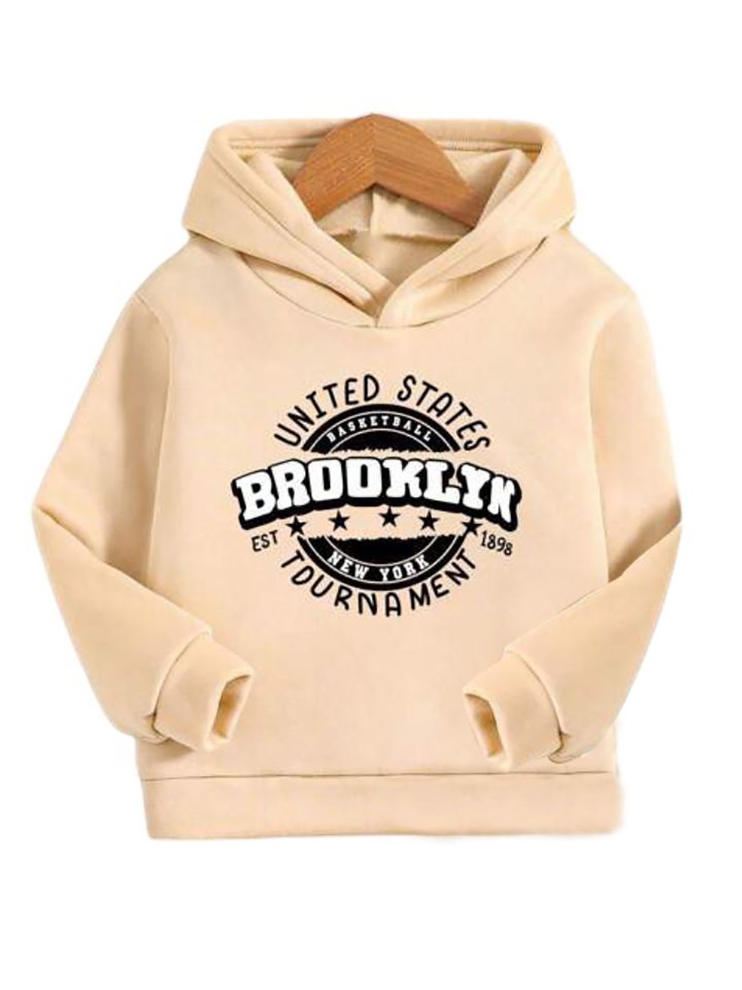 

TABADTOD Kids Printed Hooded Sweatshirt, Beige