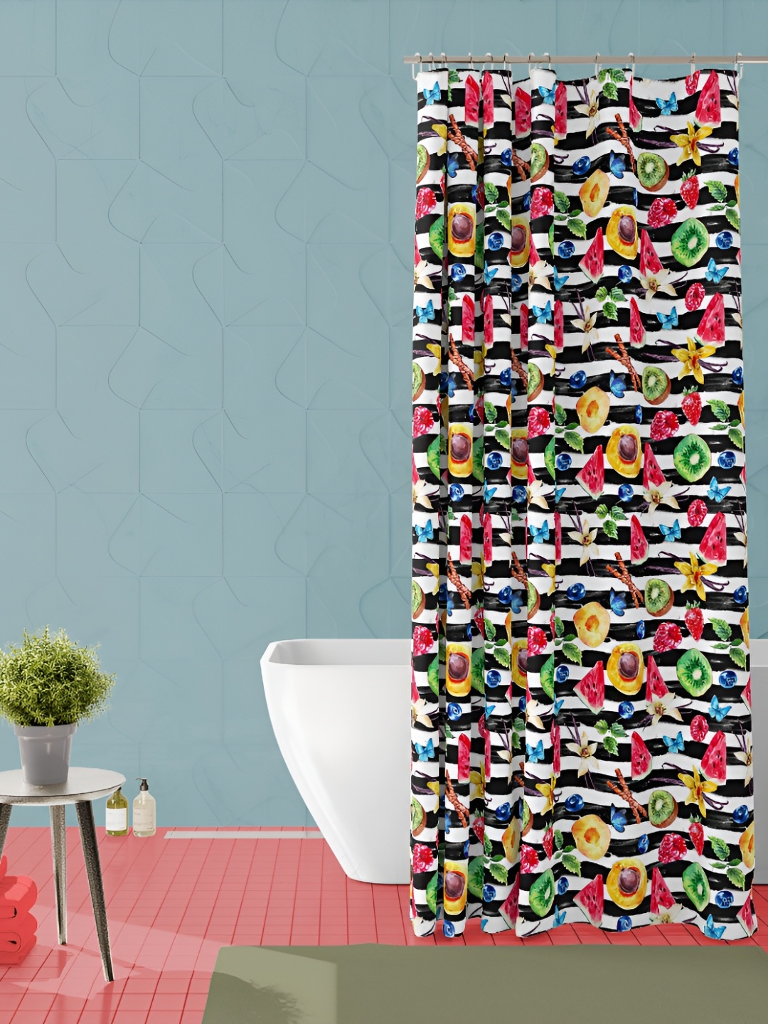 

ArtzFolio Black & White Printed Waterproof Shower Curtain