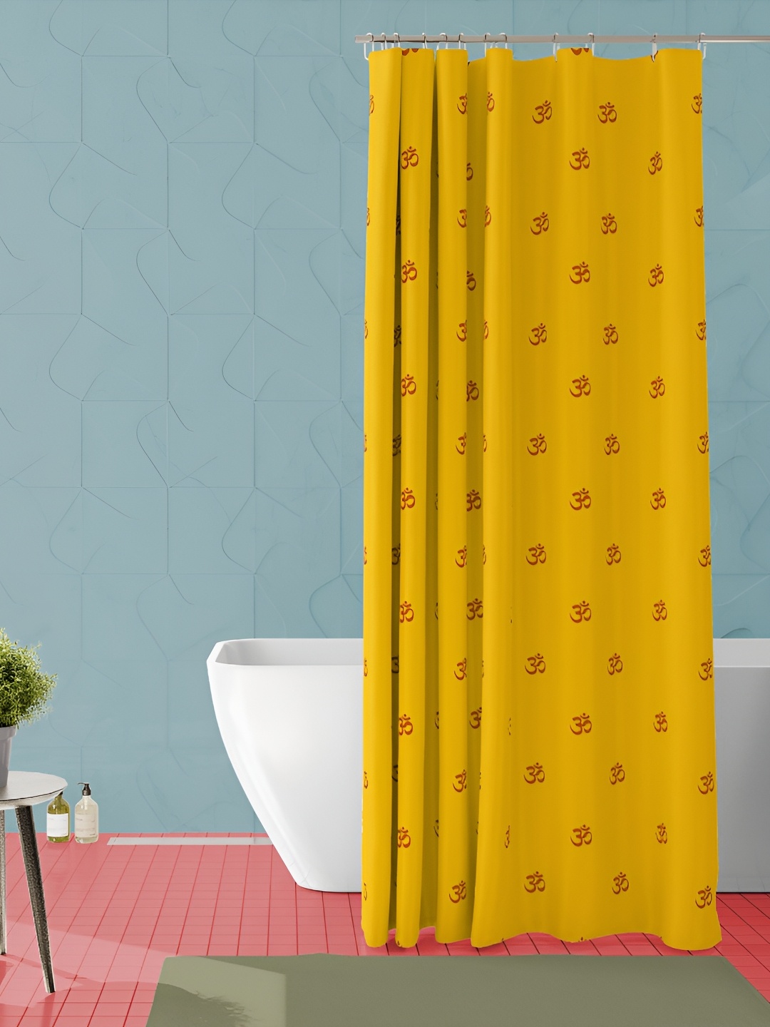 

ArtzFolio Yellow & Red Printed Waterproof Shower Curtain