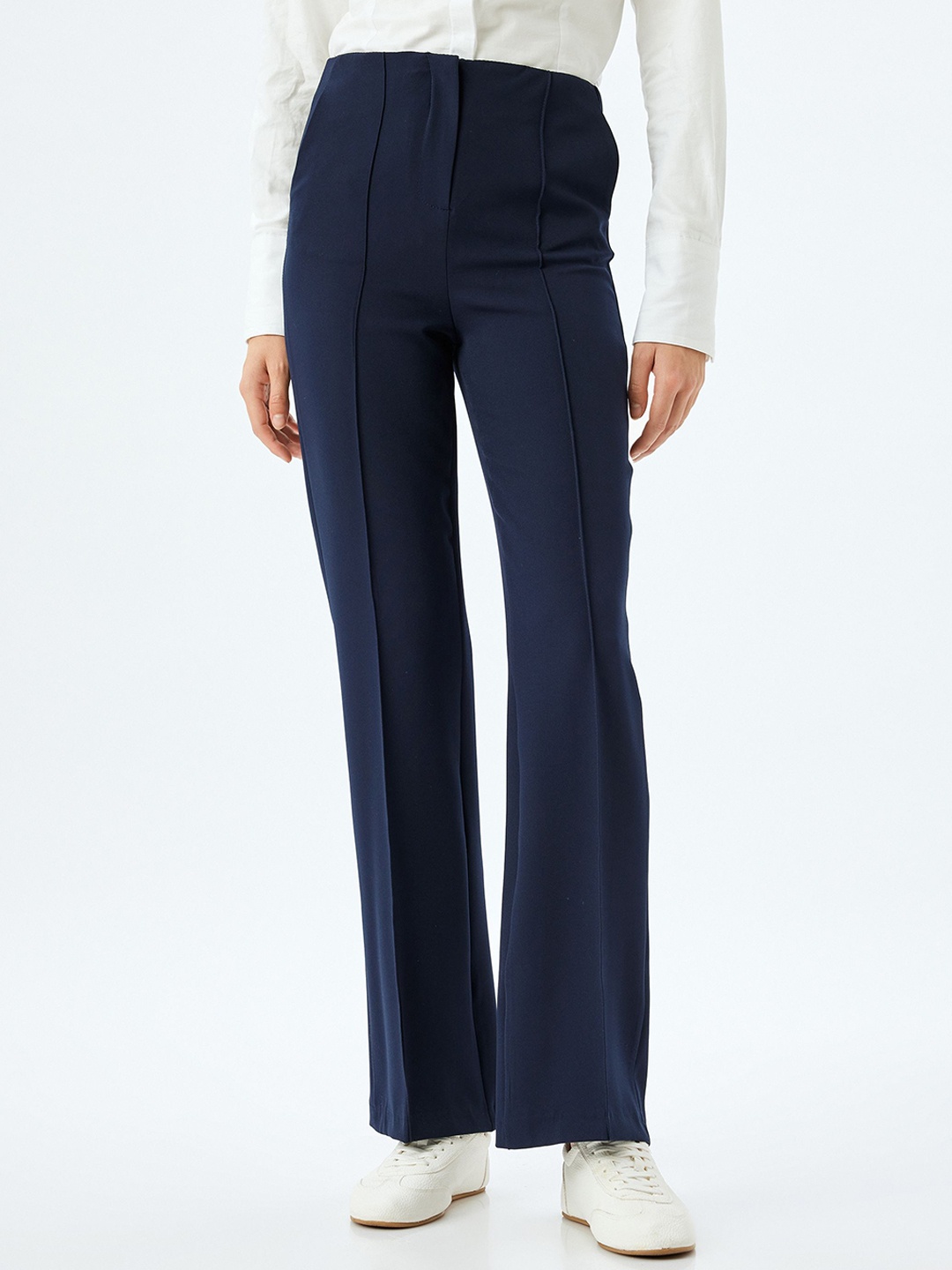 

Koton Women Slim Fit Parallel Trousers, Navy blue