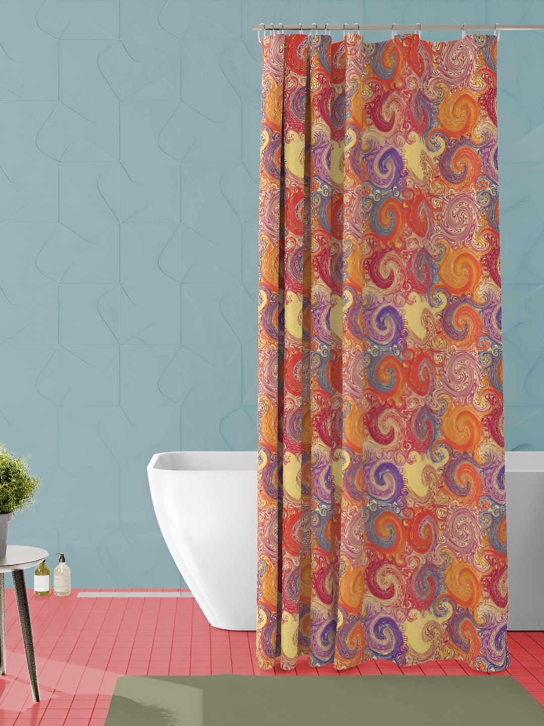 

ArtzFolio Rust & Yellow Printed Water Proof Shower Curtain