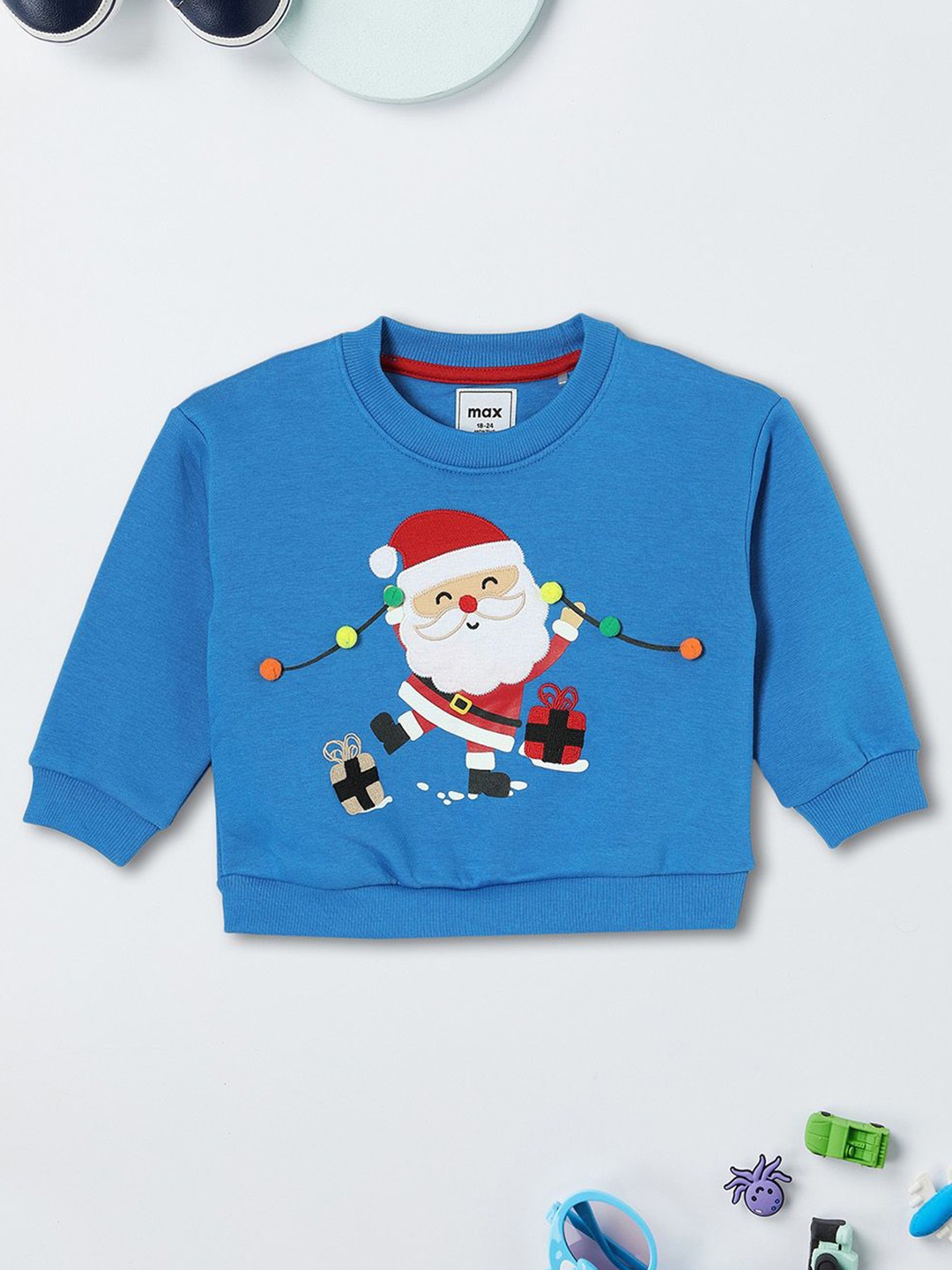 

max Boys Printed Pullover Sweatshirt, Blue