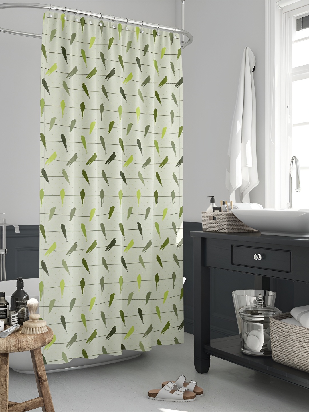 

ArtzFolio Beige & Brown Abstract Printed Waterproof Shower Curtain