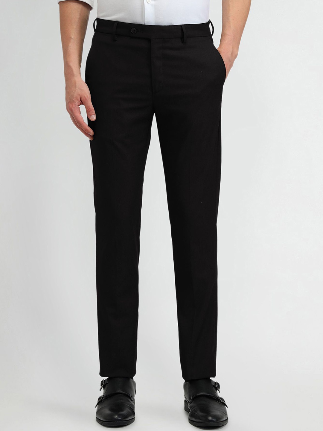 

Arrow Men Urban Slim Fit Formal Trousers, Black