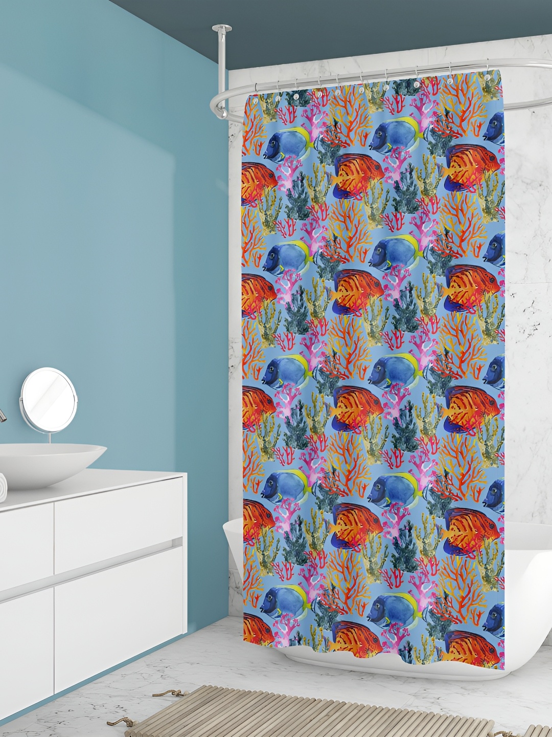 

ArtzFolio Single Piece Waterproof Polyester Shower Curtain, Multi