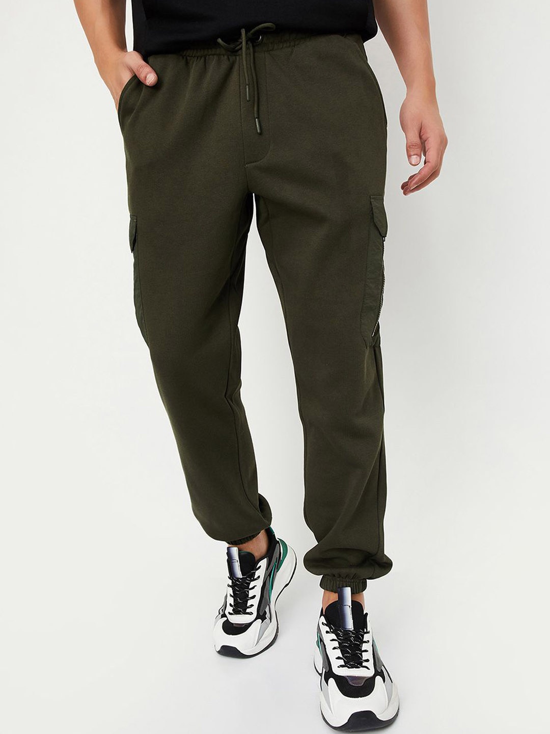 

max Men Cargo Jogger Track Pant, Olive