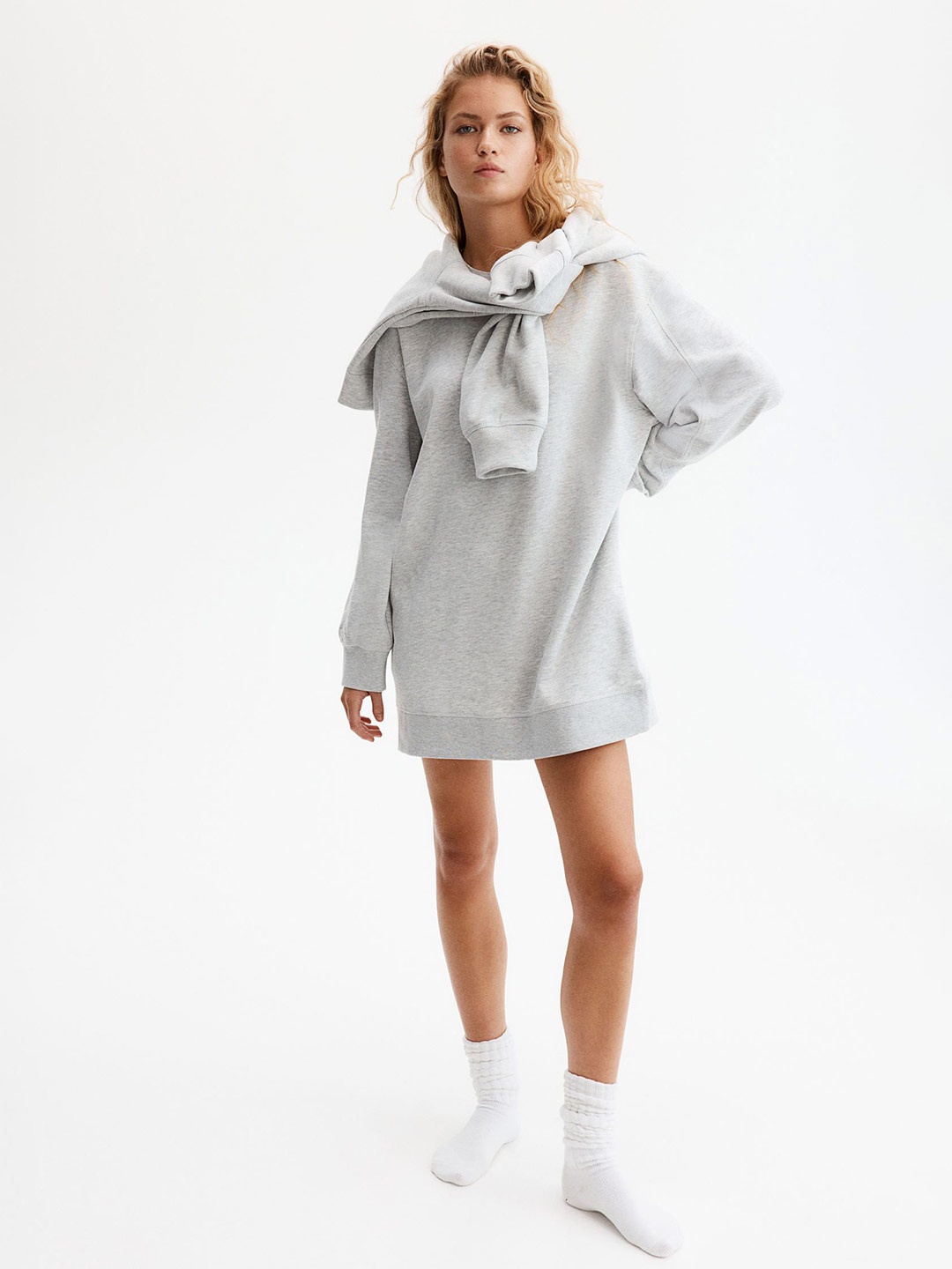 

H&M Loose Fit Sweatshirt Dress, Grey