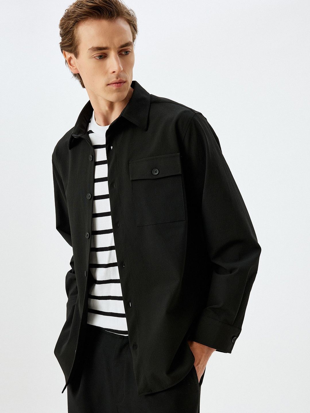 

Koton Men Opaque Casual Shirt, Black