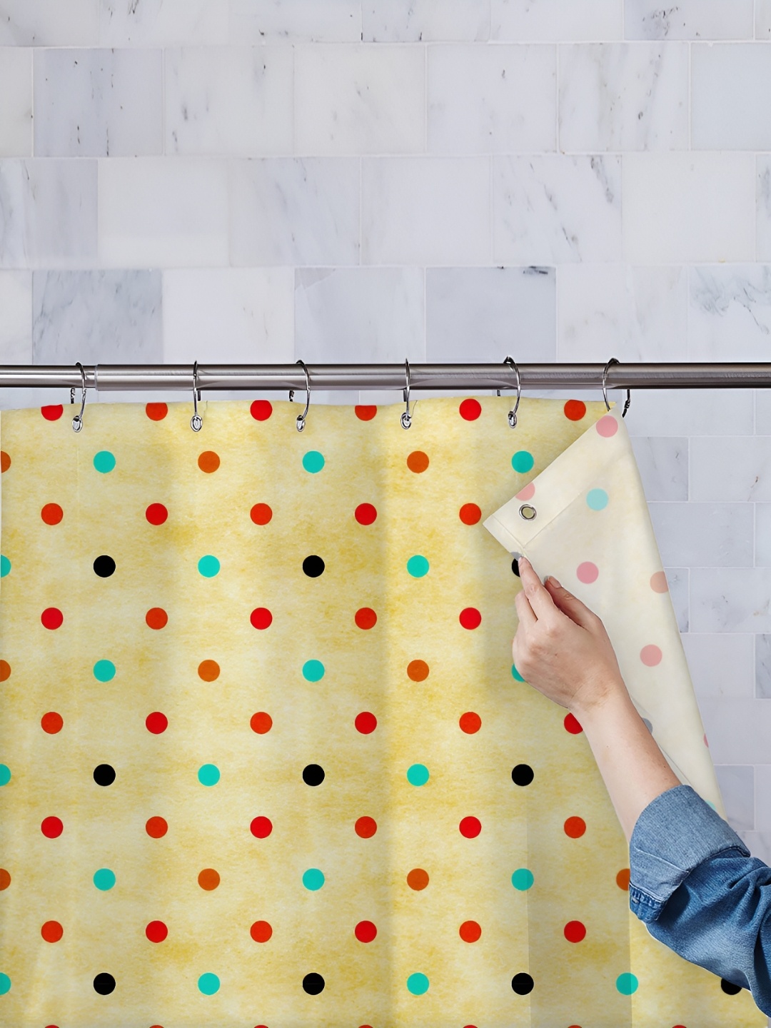 

ArtzFolio Single Piece Waterproof Polyester Shower Curtain, Multi