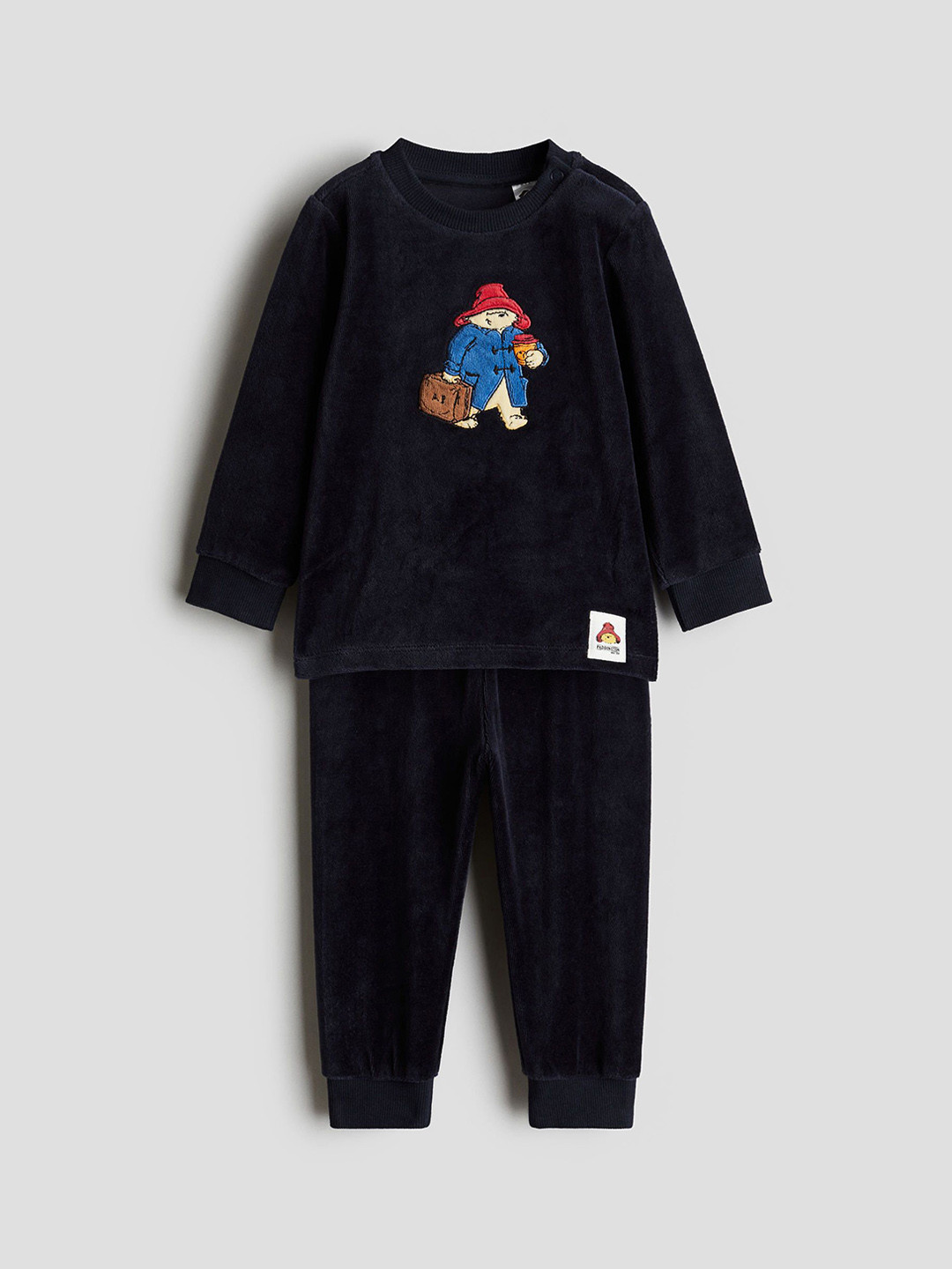 

H&M Boys Patterned Velour Night Suit, Blue