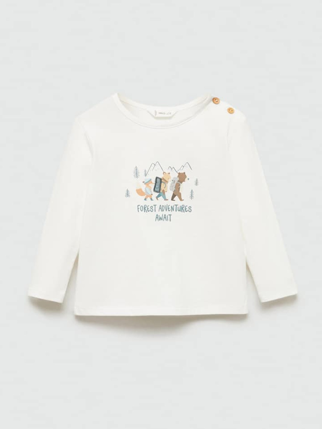

Mango Kids Infant Printed Pure Cotton T-shirt, Off white