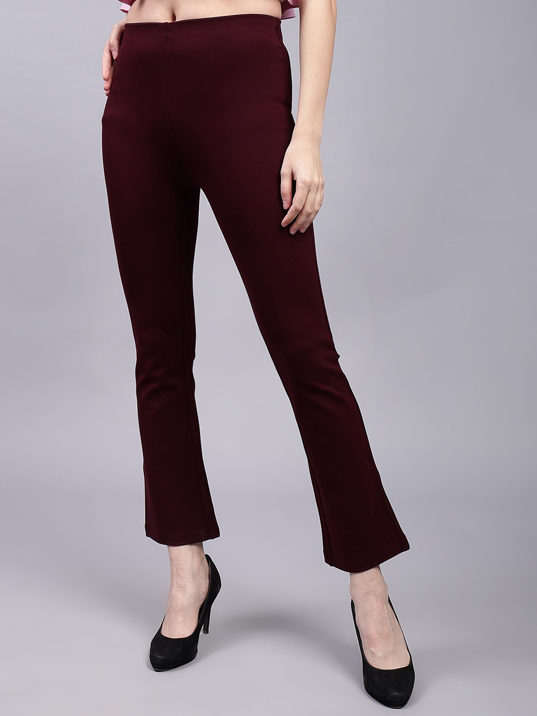 

SAFFE Women Original Flared Trousers, Red
