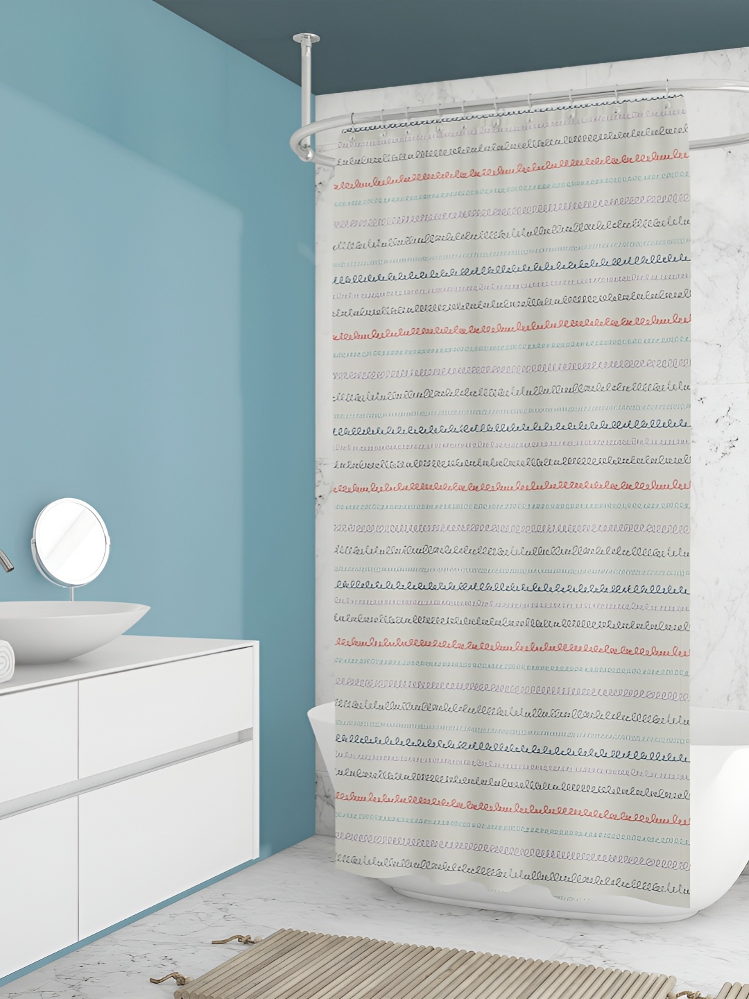 

ArtzFolio White & Red Printed Shower Curtains