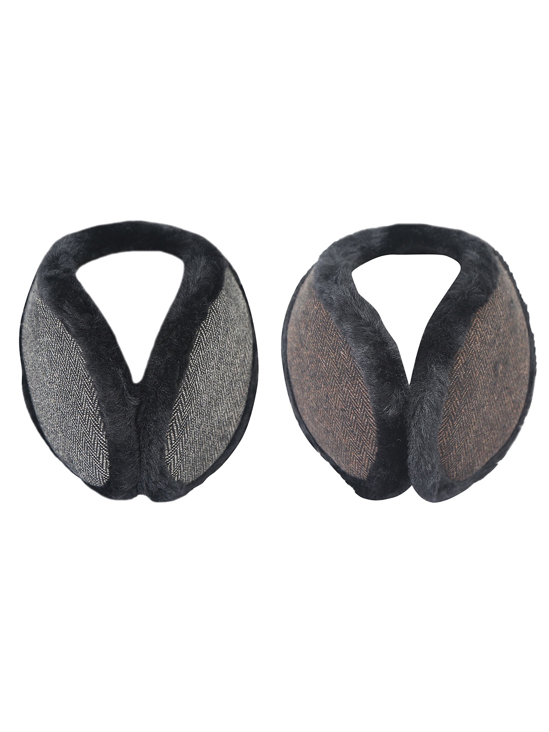 

FabSeasons Men Set Of 2 Winter Outdoor Fur Ear Muffs, Grey