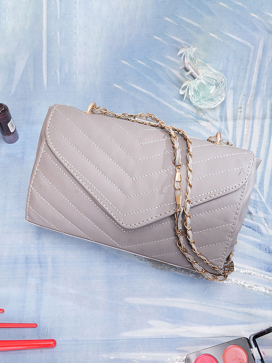 

MEHNAM Swagger Sling Bag with Bow Detail, Grey