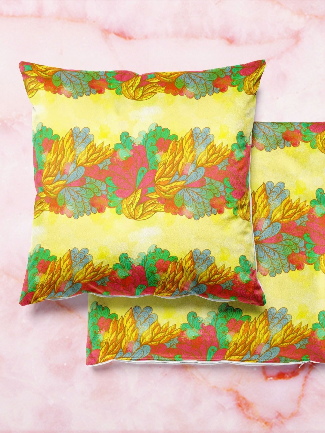 

ArtzFolio Multicoloured Set of 2 Square Cushion Covers, Multi