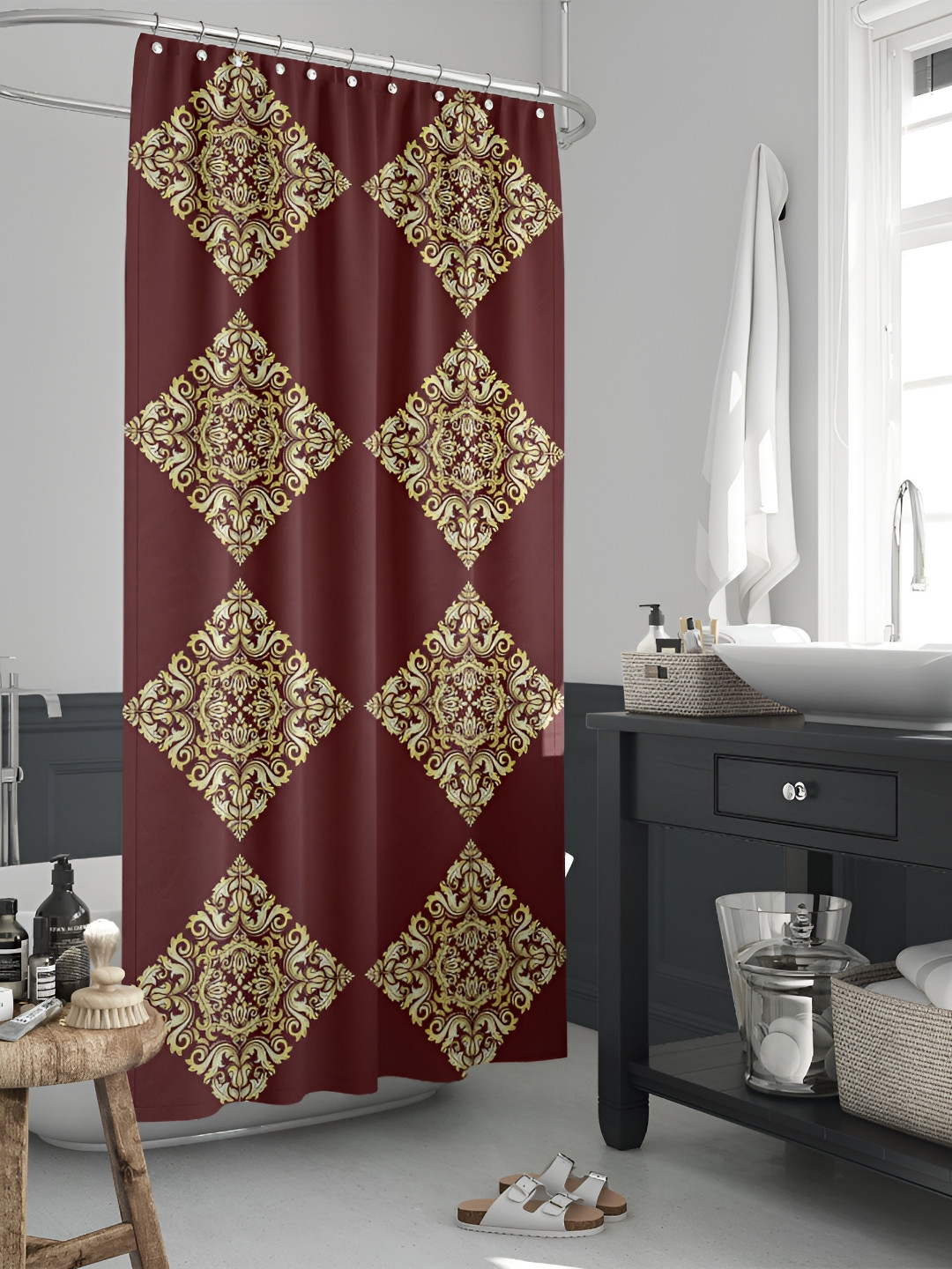 

ArtzFolio Single Piece Waterproof Polyester Shower Curtain, Multi
