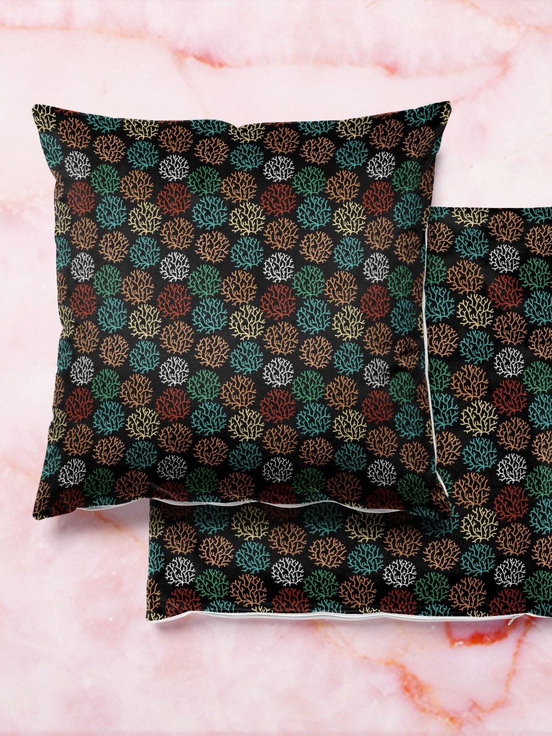 

ArtzFolio Multicoloured Set of 2 Velvet Square Cushion Covers, Multi