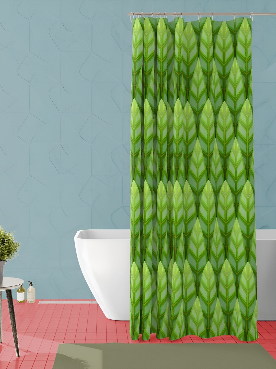 

ArtzFolio Green & Grey Printed Shower Curtains